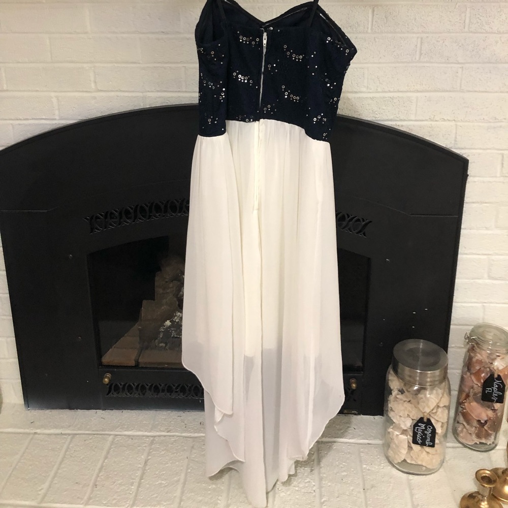 Navy Blue and White Semiformal Dress - Picture 3 of 6